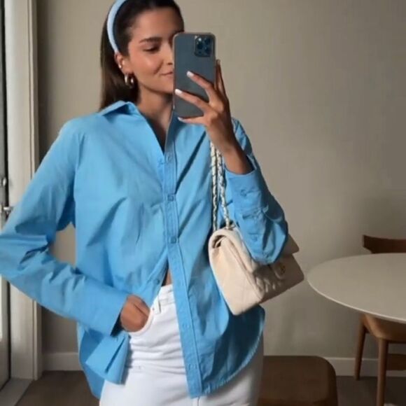 Zara Poplin Button Down Shirt New - Picture 2 of 6